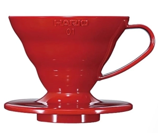 Hario plastový dripper na kávu V60-01 červený